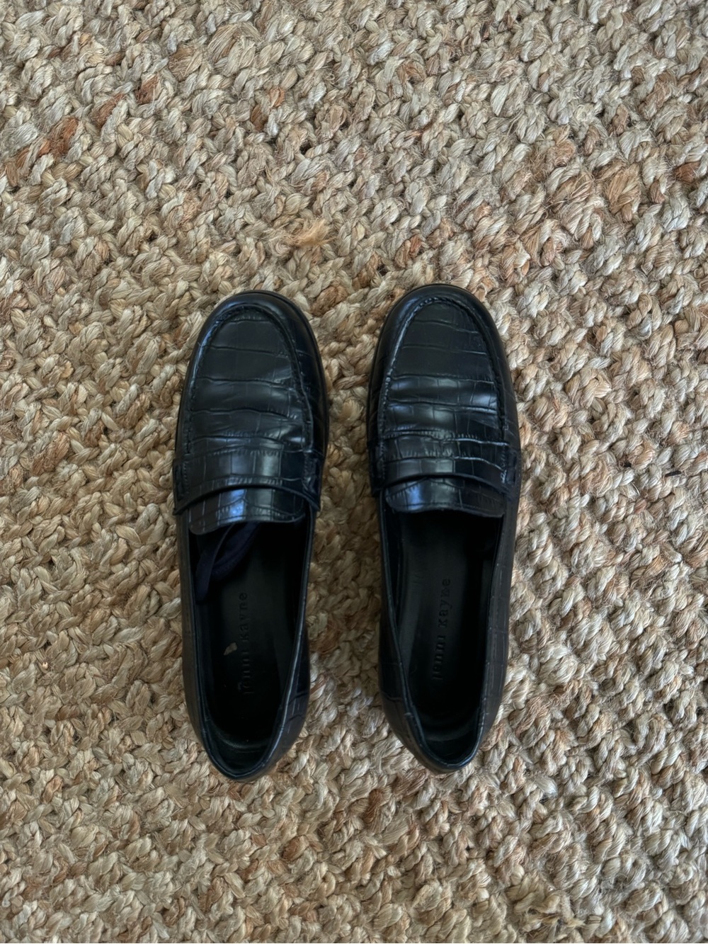 Jenni Kayne Croc-Embossed Loafers - Size 8